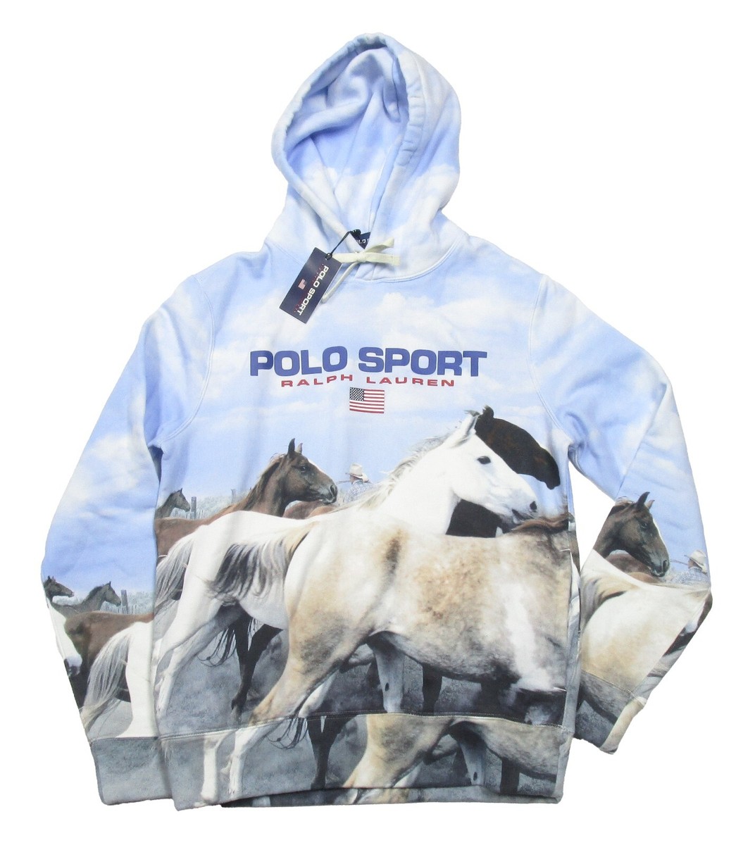 Polo Ralph Lauren Men's Multi Sport Running Horses Fleece Lined Pullover  Hoodie