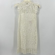 Storia Womens Romantic Lace Cream Sleeveless Dress Sz Small NWT