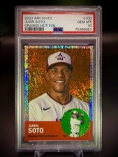 ⚾️🔥2022 Topps Archives Juan Soto Orange Hot Foil /15 SSP PSA 10 POP 3🔥⚾️