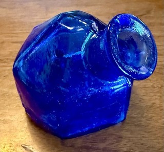 Par A Sol Colbalt Blue Glass Tilted Hexagon Ink Well Plant Propagation