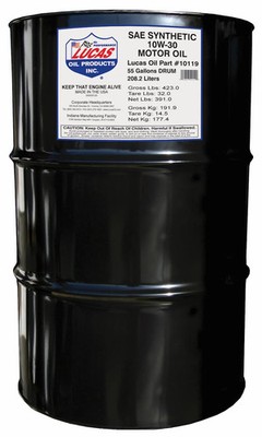 Lucas Oil 10119 Synthetic High Performance Motor Oil 10W30 SAE [55 Gallon Drum]
