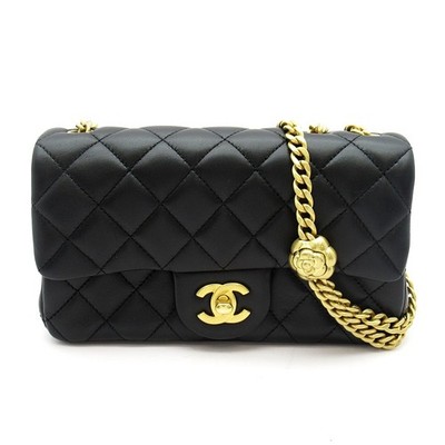 CHANEL Mini Matelassé 20 Camellia Chain Shoulder AS4041 lambskin Shoulder B...