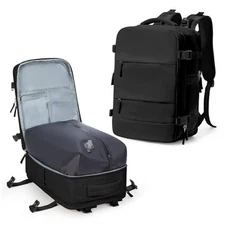 Vacuum Travel Backpack for Women Men Large Carry on Backpack L-no pump Black