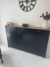 Black MDF Radiator Cover 1500mm with Three Drawers