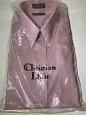 Vintage 80  s Christian Dior Monsieur Plus De Cotton Mens Button Down 15.5/32-33