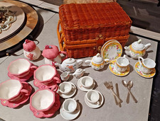 Lot of 3 Mini Tea Sets /One Care Bears 2005 /With 2 Other Mini Ceramic Sets