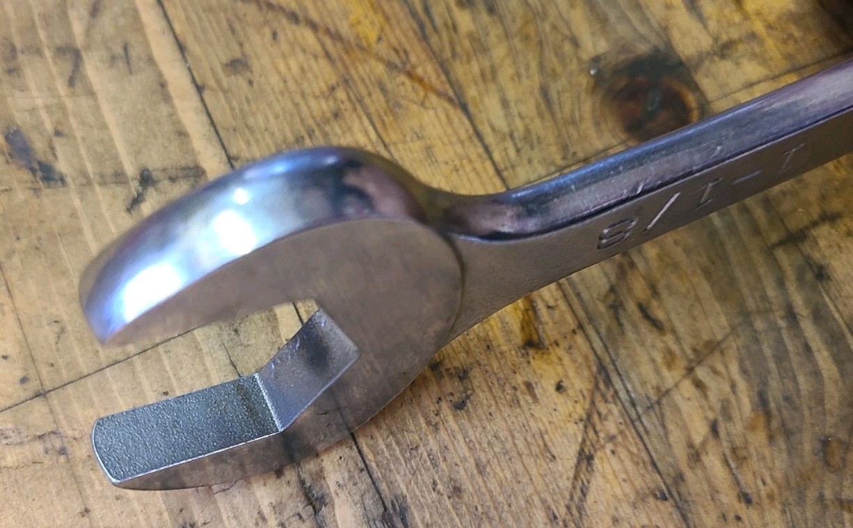 Mac Tools 4 Way Angle Head Open End Wrench 1 1/8" DA36 Four Chrome Engraved