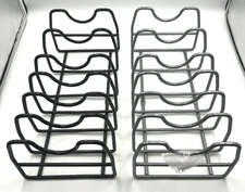 2 Metal 6-Section Plate Lid Pan Book Kitchen Cabinet Counter Organizer Racks