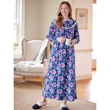 Lanz Nantucket Rose Cotton Flannel Nightgown, 54 Inch