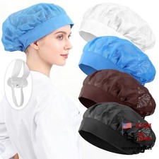 4 PCS Adjustable Chef Hats for Women Elastic Kitchen Cooking Hat Reusable Food