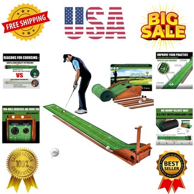 GimYaa Golf Putting mat Green Indoor and Outdoor with Auto Ball Return,Game P...