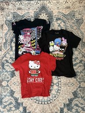 Hello Kitty Sanrio Girls Graphic T-Shirts Lot of 3 Pullover Short Sleeve