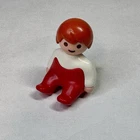 PLAYMOBIL Geobra 1990 Vintage Baby Child Figure Red & White