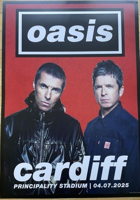 Original Oasis Live Word Tour Poster Cardiff At Principality July