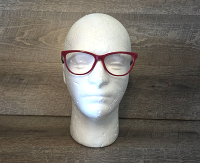 Betsey Johnson Red Striped Horn Rim Eyeglass Frames - FRAMES ONLY- 53x15 140mm