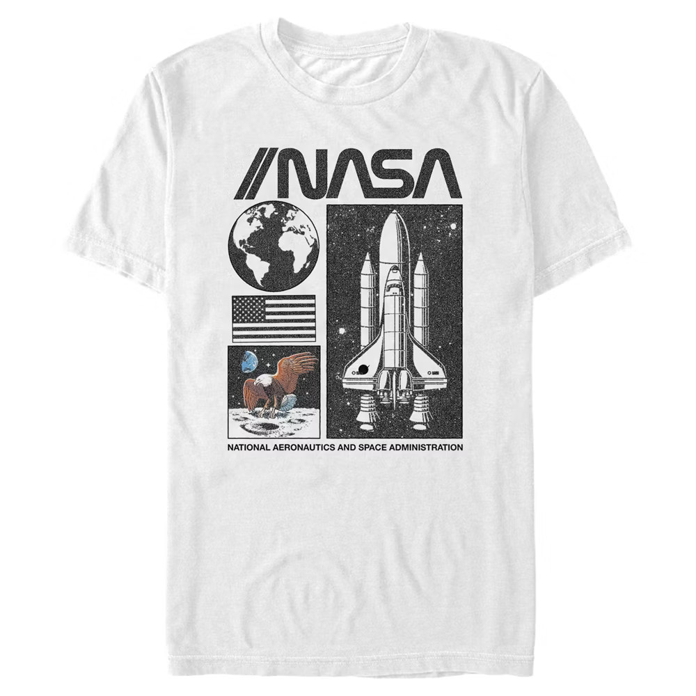 Mens NASA Vintage Panels T-Shirt - White - X Large 4090₽