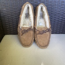 UGG Women's Dakota Chestnut Suede Slippers Moccasins 5612 Wool Lined Shoes 7