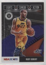 2019 Panini NBA Hoops Premium Stock Lights Camera Action Purple Rudy Gobert 4k8