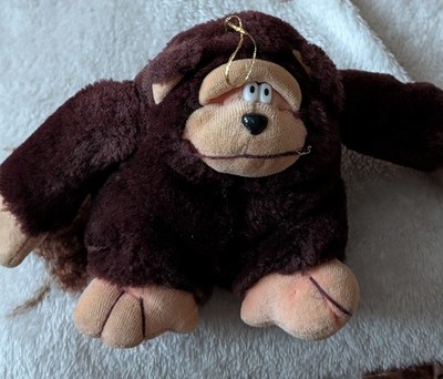 Vintage Playmakers Gorilla Eyes Looking Up Small Plüschtier Stofftier