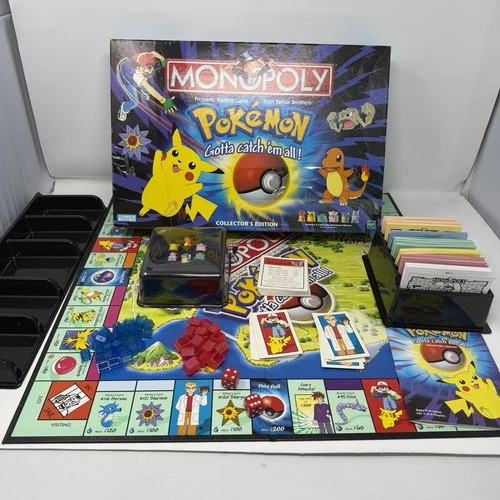 Vintage 1999 Pokemon Collector's Edition MONOPOLY Board Game 100% Complete