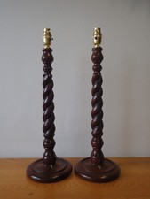 Pair of barley twist candlestick style table lamps