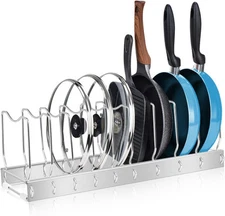 FLSEPAMB Pan Organizer - Adjustable Lid for 1 Pack, Detachable 