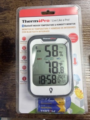 ThermoPro TP358W LCD Bluetooth Indoor Thermometer Hygrometer for Home Greenhouse