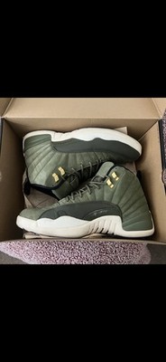 Jordan 12 Retro High Top Sneakers Green Black White Gold CP3 Class of 2003