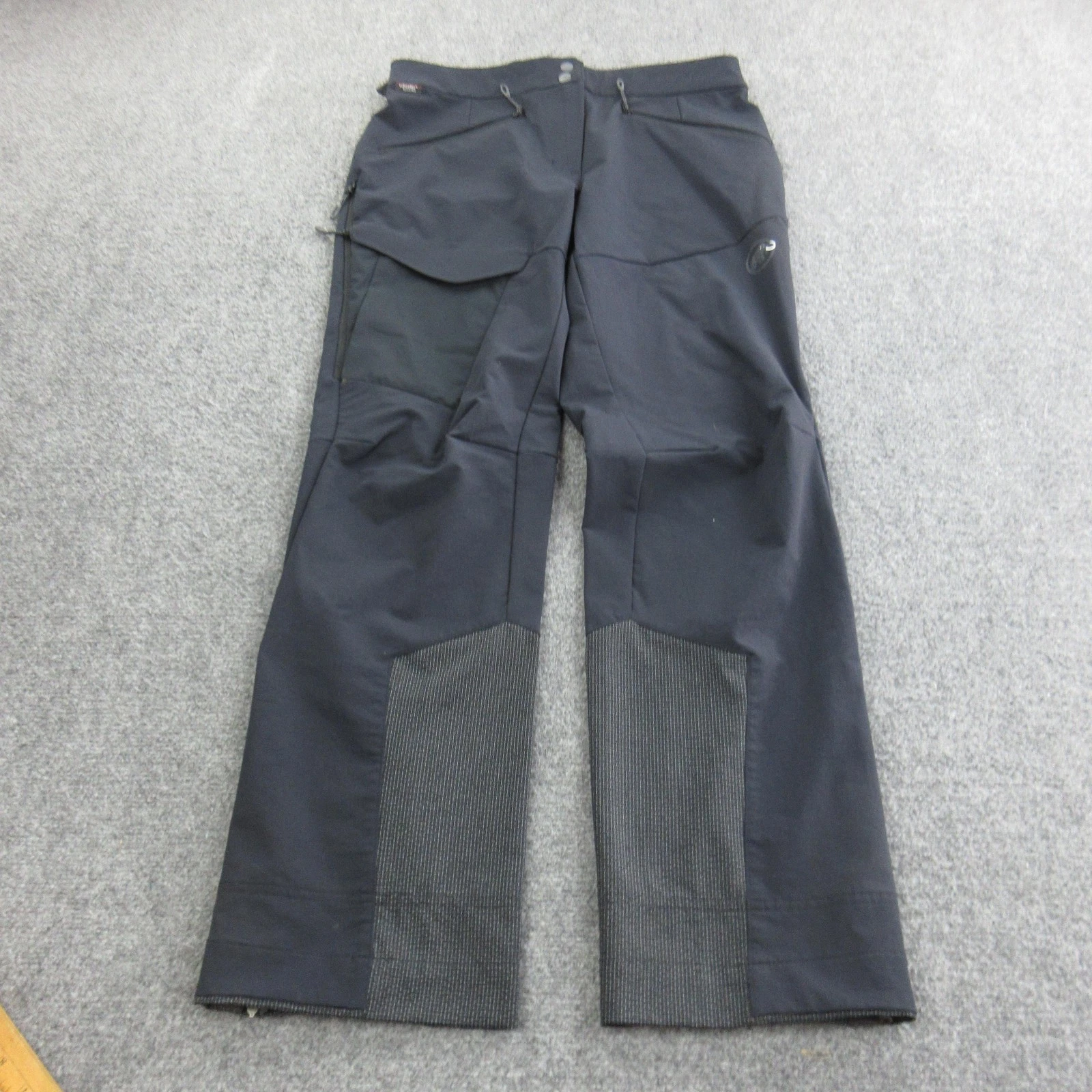 Mammut Snow Pants Womens 10 Black Softshell Stretch Hiking Skiing Zip Pockets