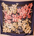 Hermes Souvenirs d'Asie Silk Scarf Orchid Floral Blue Pink Carre 90 — photo 1