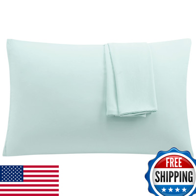 uxcell 2 Pack 1800 Series Microfiber Pillowcases, Zipper Closure, Light Gray