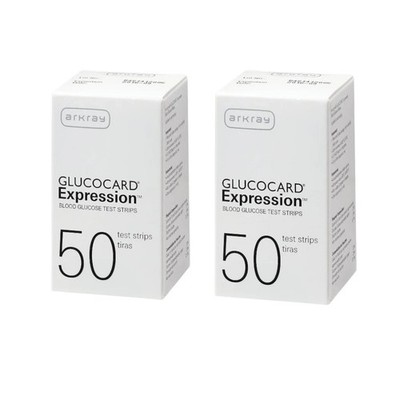 Arkray Glucocard Expression Diabetic Test Strips 2 boxes (100 Ct)