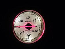 Blitz 60mm Mechanical Boost Gauge White Led Turbo Meter Tested Working