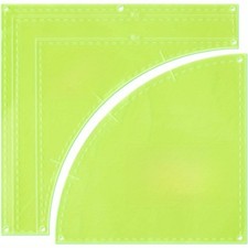 1set 2pcs Acrylic Quilting Template Cutting Guide Sewing Tools Green Yellow