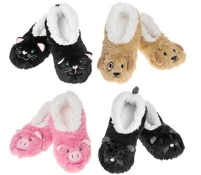 Snoozies waschbare Kleinkinder Slipper Tier Sortiment Schwein, Hund, Katze Maus col verschiedene