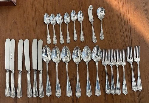 Vtg Francis I by ALVIN GORHAM Sterling SILVER Flatware set 26 pieces 1052g