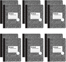 Oxford Composition Notebooks, Graph Ruled Paper, 9-3/4" X 7-1/2", Black Marble C