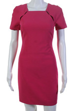 Alice + Olivia Womens Short Sleeve Cutout Sheath Dress Pink Size 0