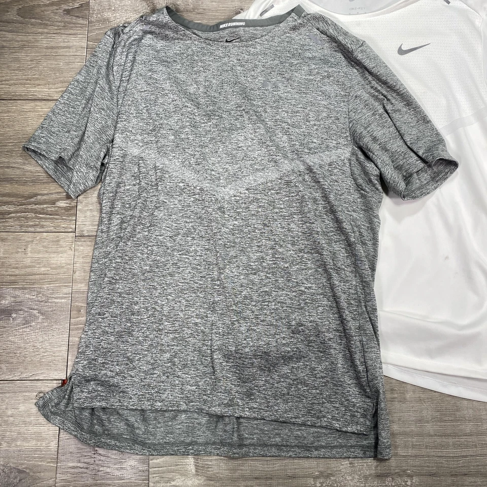 Nike Running Dri-FIT Shirt Tee Mens Medium Lot of 3 Gray White CZ9184 Athletic - Image 2 of 4