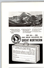 1950 Advertising Print Ad  Great Northern Railway Glacier National Park