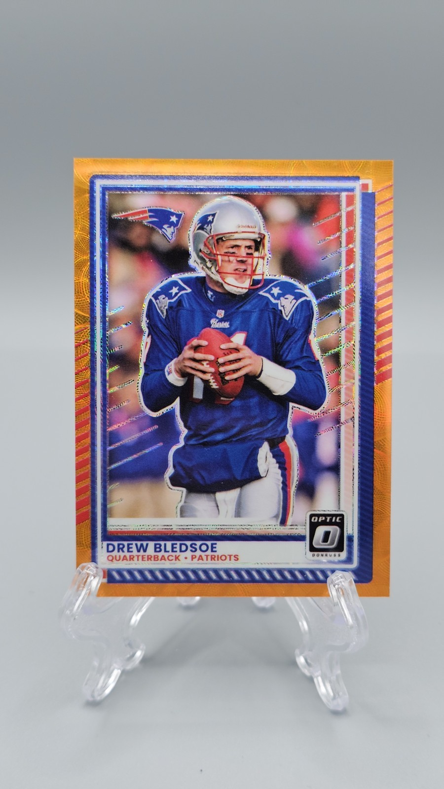 Drew Bledsoe 2025 Donruss Optic Orange Wave #57 /79 Patriots Legend Card