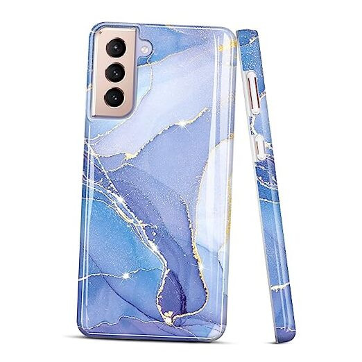 Galaxy S22 Case Gold Sparkle Glitter Marble Slim Shockproof TPU Soft Rubber