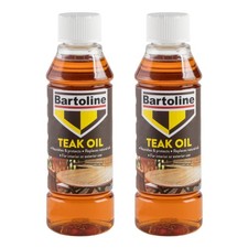 2x Bartoline Teak Oil Wood Furniture Sealer Protector Exterior Interior 250mL 29.98 per litre