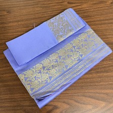 NEW Indian Womens Brocade Artificial/ART Silk Sari SAREES PURPLE w/Blouse Piece