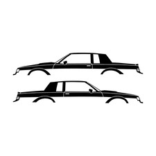 Set Of 2 Car Decal Stickers For Buick Grand National Coupe
