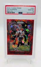 2020 Panini Prizm Joe Burrow Red Ice #307 Rookie Card PSA 10. rookie card picture