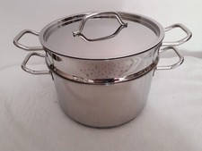 Pentola cuocipasta scola pasta coperchio manici casseruola 22 cm acciaio 4,5 lt