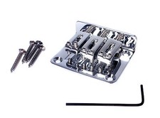 Cigar Box Guitar Parts: 3-string Chrome Hard-tail Adjustable Bridge