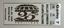 NFL FOOTBALL TICKET: 1996 - Dallas Cowboys vs Atlanta Falcons