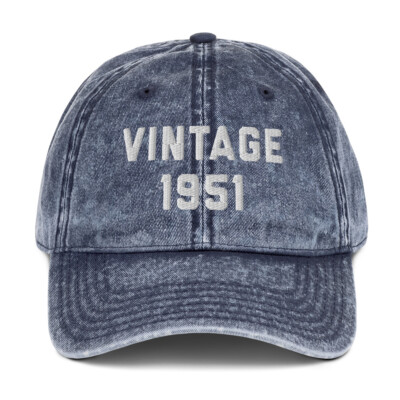 VINTAGE 1951 Cotton Twill Dad Hat Cap birthday classic gift present father's day